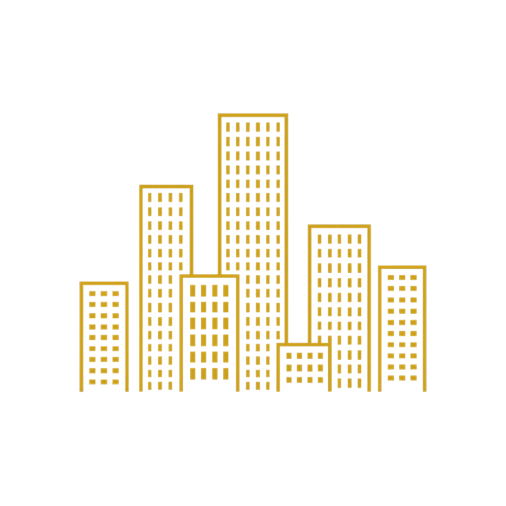 Gold construction skyline representing HH Construction Group Inc.